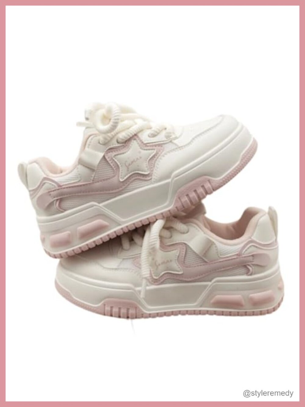 Chunky Platform Sneakers Women Y2K Fashion Retro Walking Shoes Microfiber